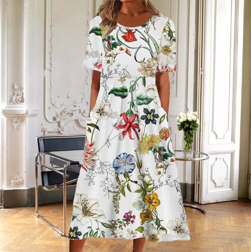 Women's Floral Summer Midi Dress