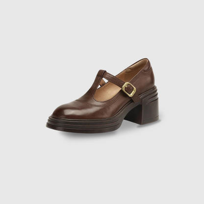 Women's Mary Jane Block Heel Pumps Round Toe