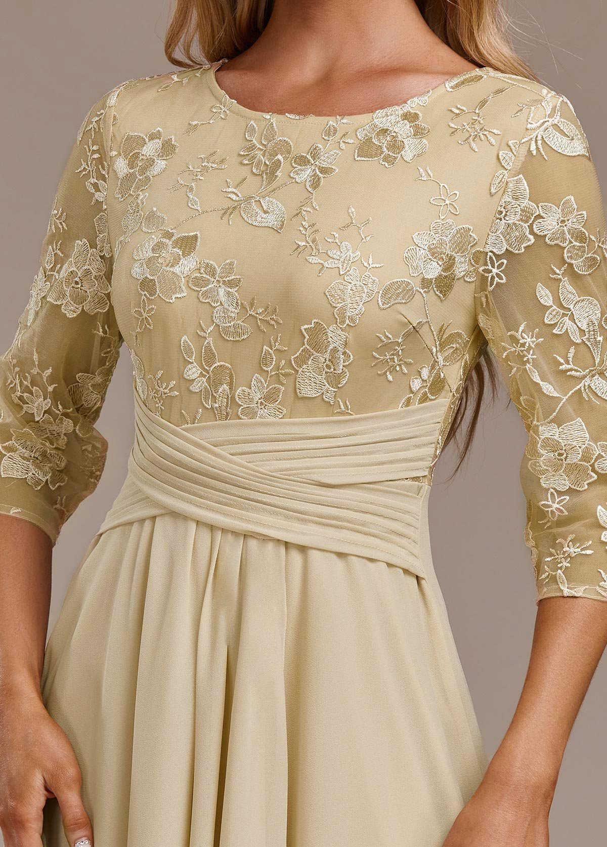 Women's Floral Embroidered Celebration Midi Dress