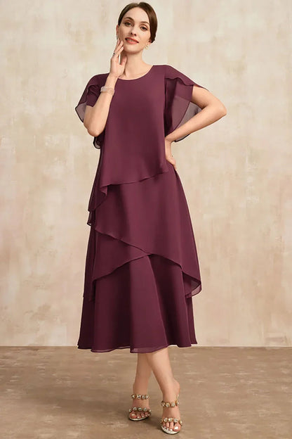 Women's Chiffon Elegant Evening Midi Dress