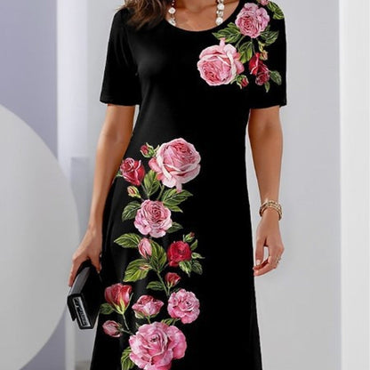 Women's Floral A-Line Casual Day Out Midi Dress
