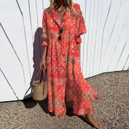 Women's Boho Flowy Vacation Maxi Dress