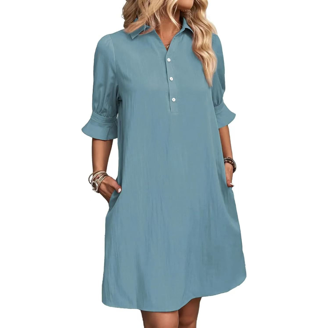 Women's Casual Shirt Midi Dress