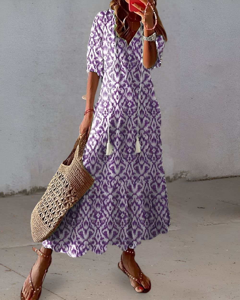 Women's Boho Flowy Maxi Dress