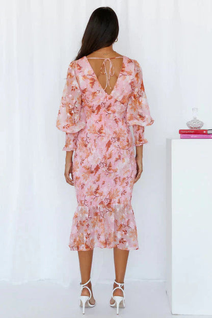 Women's Floral Evening Wedding Guest Maxi Dress