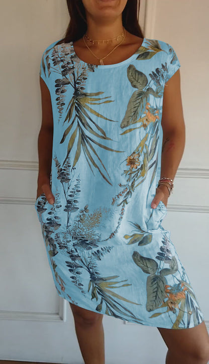 Women's Round Neck All-Day Comfort Midi Dress
