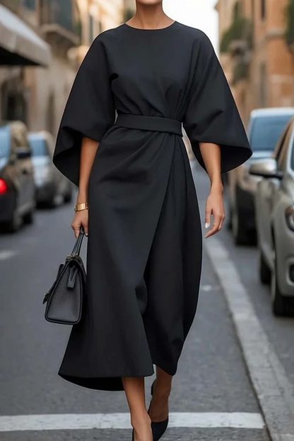 Women's Lantern Sleeve Elegant Midi Dress