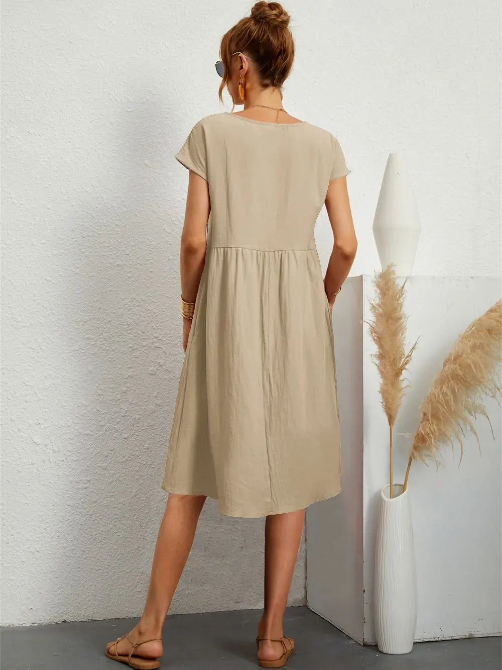 Women's Pocket Casual Day Midi Dress