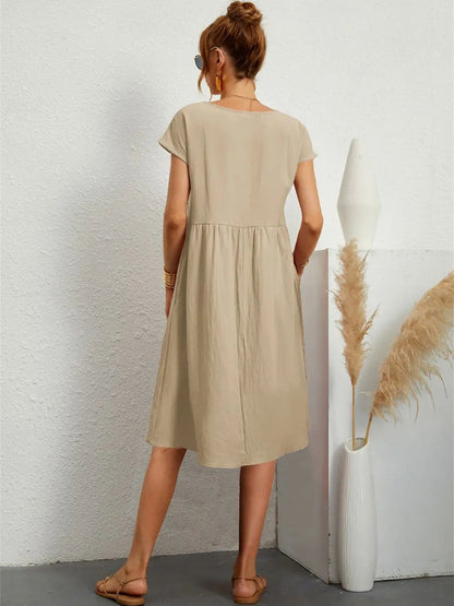 Women's Pocket Casual Day Midi Dress