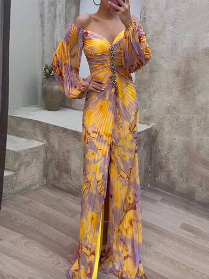 Women's Lace V-Neck Wedding Guest Midi Dress