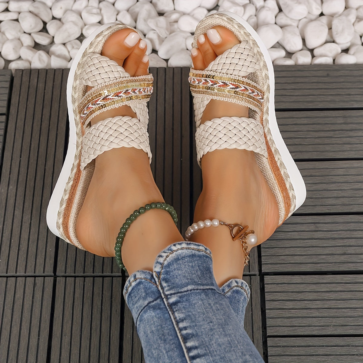Women's Woven Slip-On Sandals