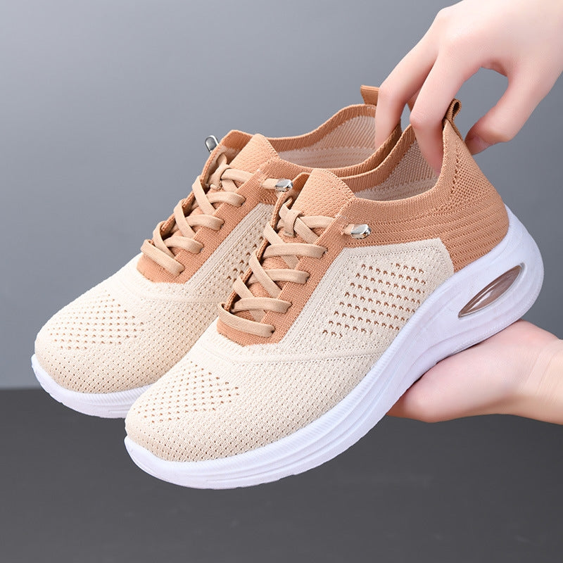 Women's Mesh Lace-Up Air Cushion Walking Sneakers
