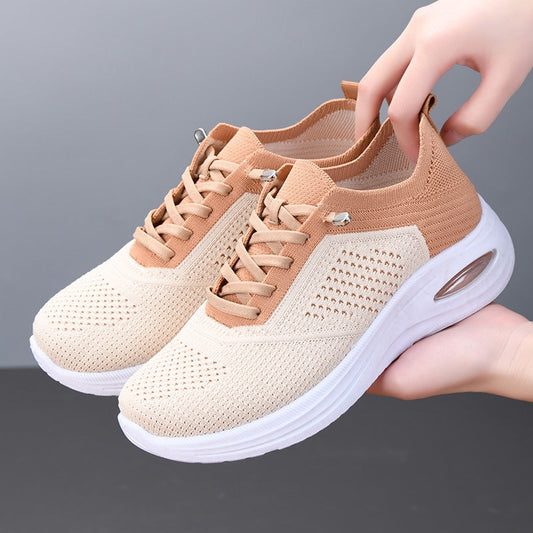 Women's Mesh Lace-Up Air Cushion Walking Sneakers