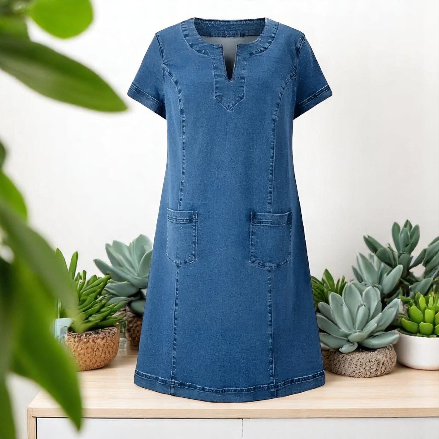 Women's Denim Casual Everyday Midi Dress