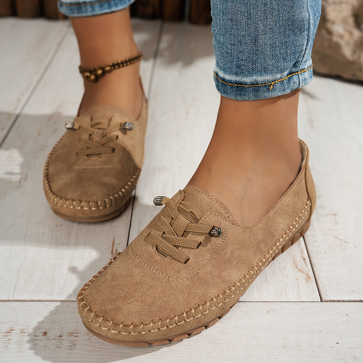 Women's Lace-Up Comfort Loafers