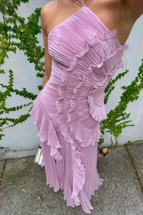 Women's Halter Wedding Guest Midi Dress