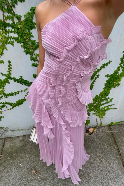 Women's Halter Wedding Guest Midi Dress