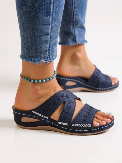Women's Cushioned Slip-On Flat Sandals
