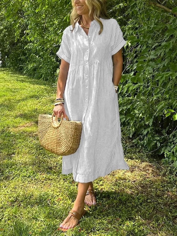 Striped Button-Up Shirt – Women's Classic Shirt | Celina
