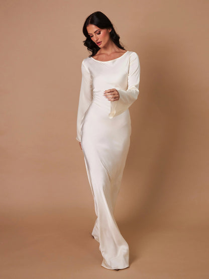Women's Satin Formal Evening Maxi Dress