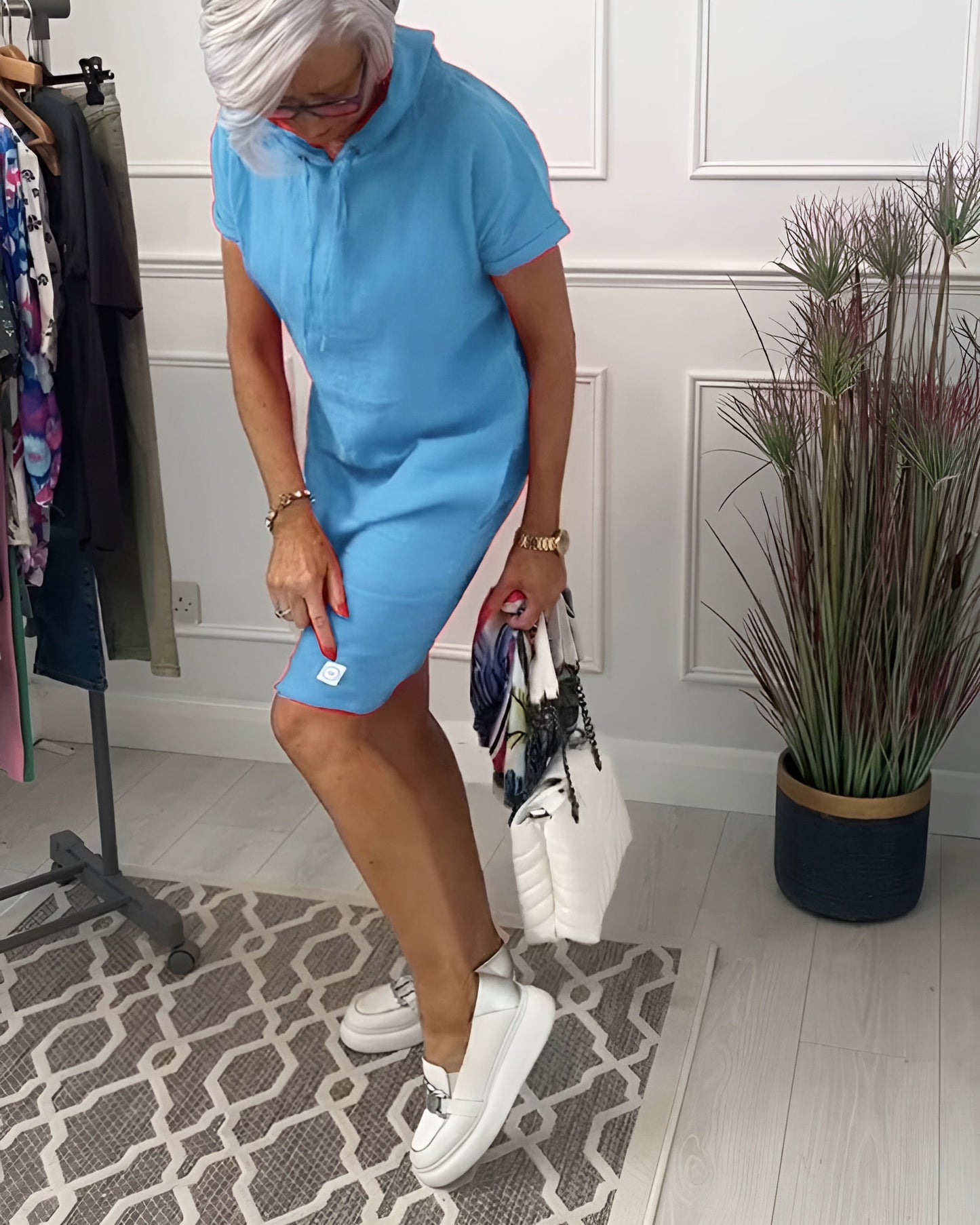 Women's Hooded Casual Everyday Midi Dress