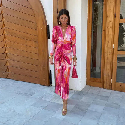 Women's Wrap Wedding Guest Maxi Dress