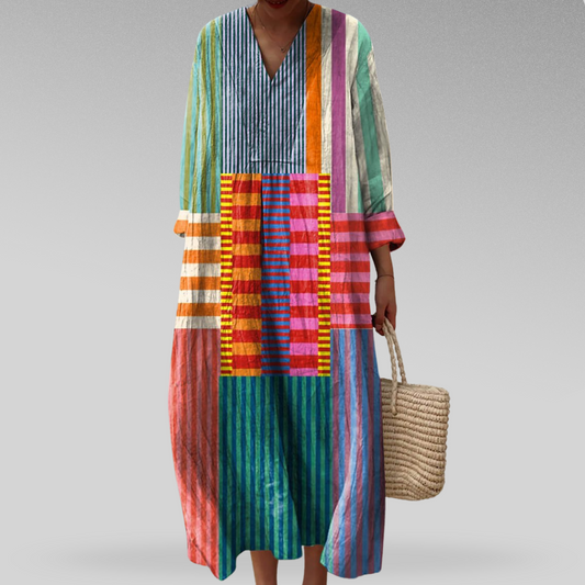 Women's Geometric Print Casual Day Midi Dress