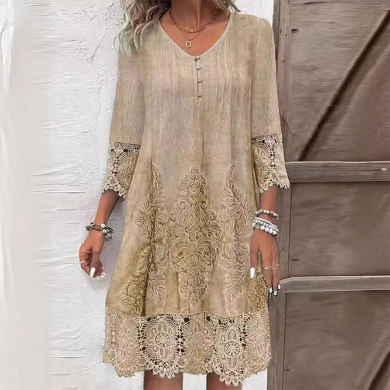 Women's Floral Casual Day Midi Dress