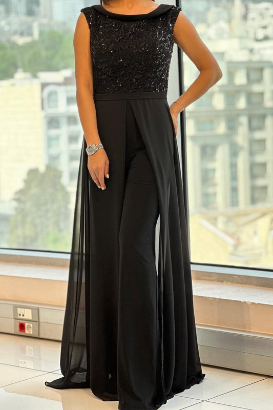 Women's Crew-Neck Casual Jumpsuit