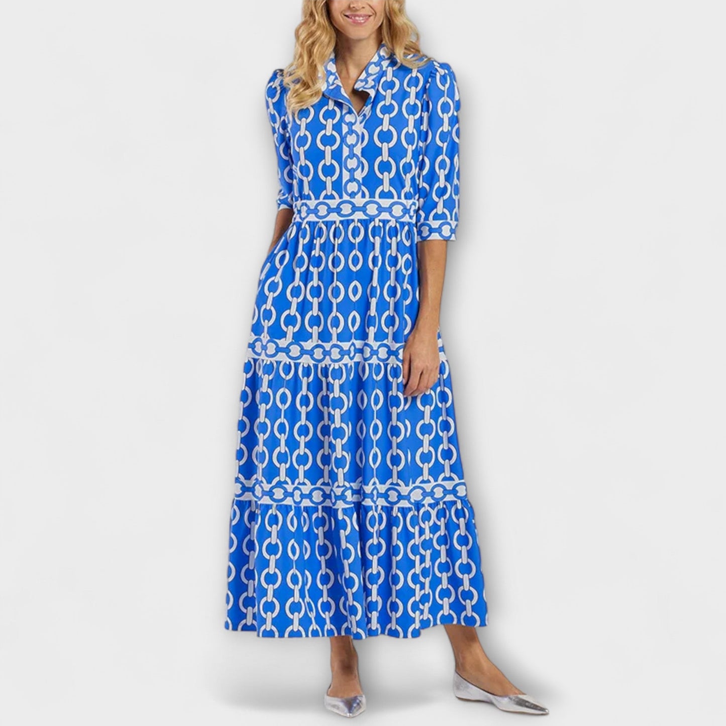Women's Chain Pattern Day-to-Dinner Midi Dress