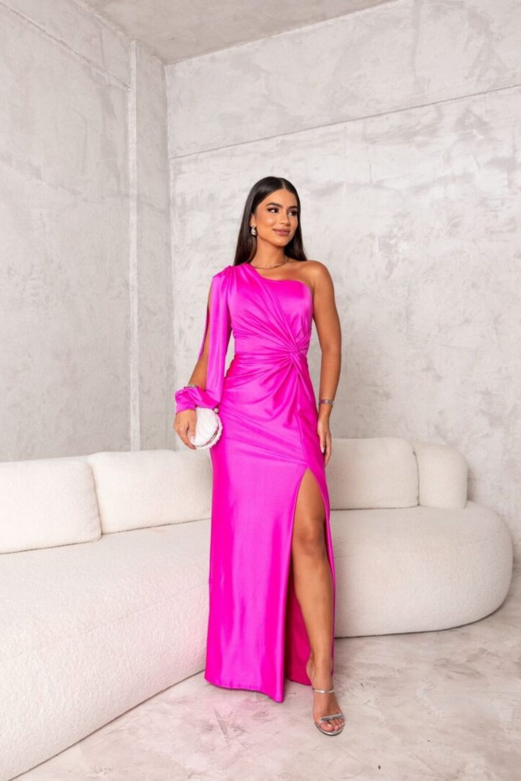 Women's One-Shoulder Evening Maxi Dress